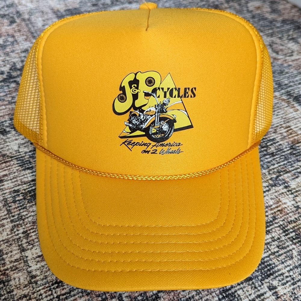 JP Cycles Keeping America on 2 Wheels Yellow Cap